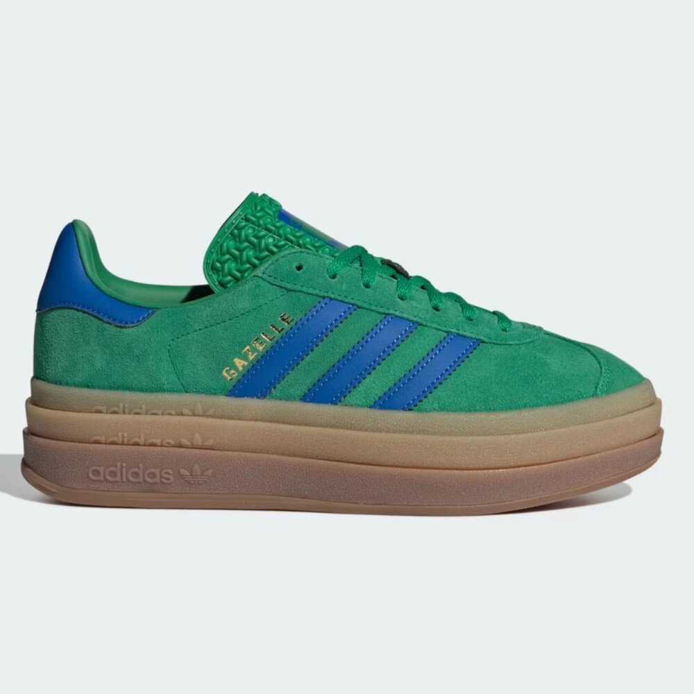 adidas Gazelle Bold – Multi Size Womens Casual Shoes Green Blue Gum IE1370 NEW